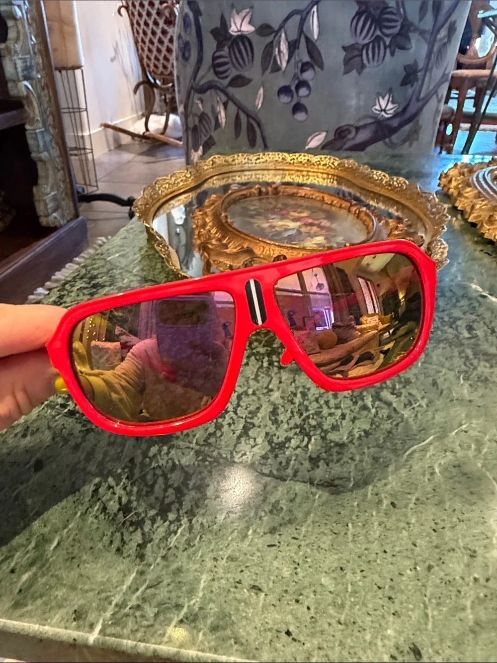 😎Very Cool ~ Target ~ Kids Red Frame Sunglasses with Pink/Reflective Lenses